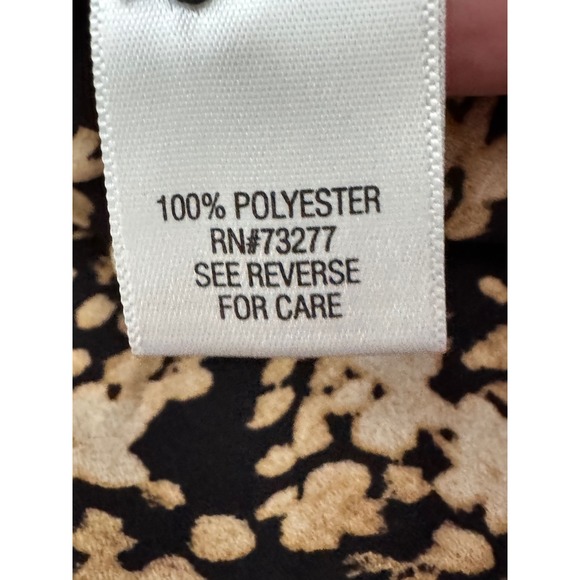 Simply Vera Vera Wang Black Floral Print Long Sleeve V Neck Blouse Women's L - Picture 5 of 8